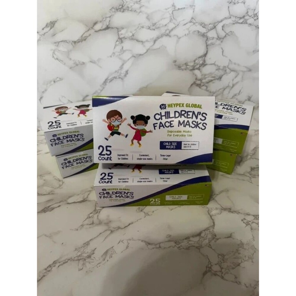 HeyPex Global Children’s face masks- 6 boxes , 25 ct. each